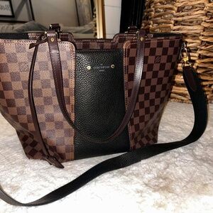Louis Vuitton Canvas Damier Ebene Taurillon Jersey Tote